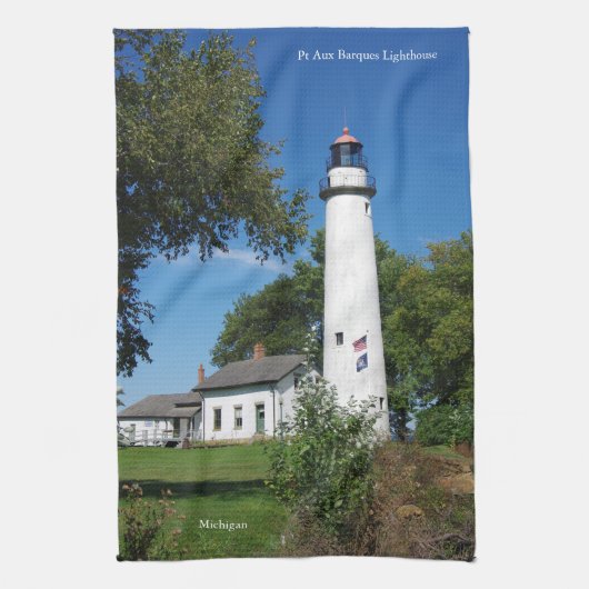Pt Aux Barques Lighthouse keukenhanddoek (Verticaal)