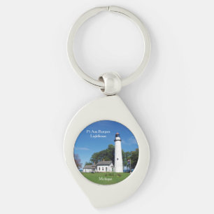 Pt Aux Barques Lighthouse metal key chain Sleutelhanger