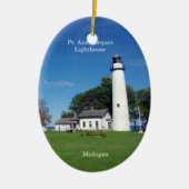 Pt Aux Barques Lighthouse oval ornament (Voorkant)