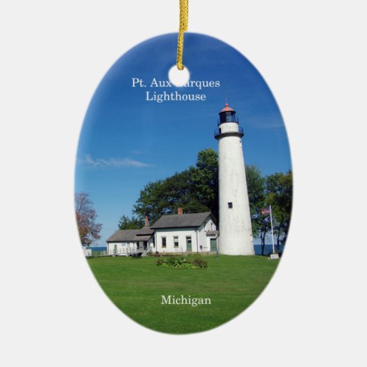 Pt Aux Barques Lighthouse oval ornament (Voorkant)
