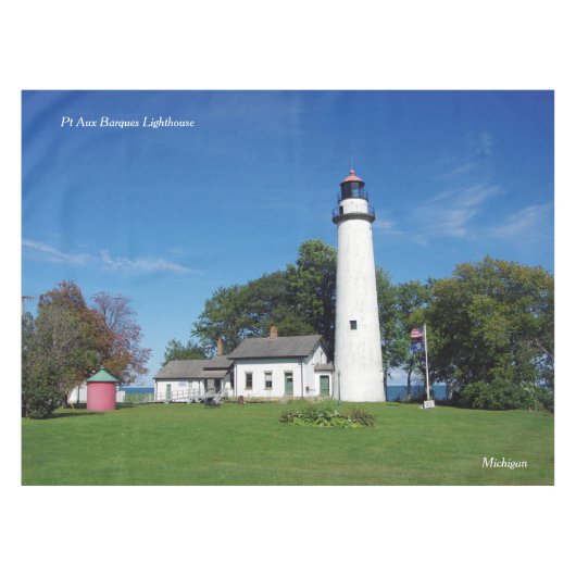 Pt Aux Barques Lighthouse table cloth Tafelkleed (Voorkant (Horizontaal))
