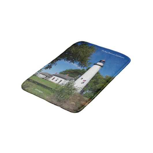 Pt Aux Barques vuurtoren groot badmat (Gekanteld)