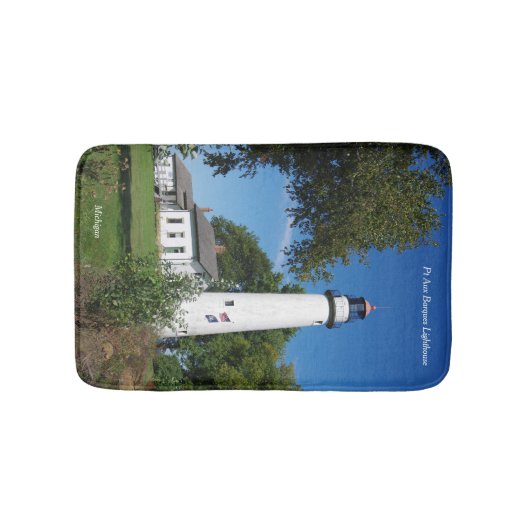 Pt Aux Barques vuurtoren groot badmat (Voorkant)