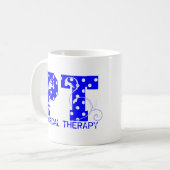 PT Blauw Wit Polka stippen Koffiemok (Voorkant links)