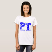 PT Blauw Wit Polka stippen T-shirt (Voorkant volledig)