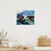 PT BOATS WW2 Hunters van het ZEE! NAVY-boot Poster (Keuken)