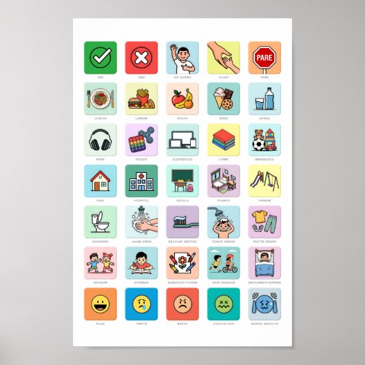 PT-BR Autism AAC Pointing Communication 04 Poster (Voorkant)