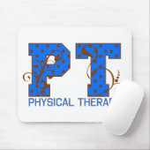 PT Bruin Blauw Polka Dots Muismat (Met muis)