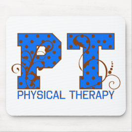 PT Bruin Blauw Polka Dots Muismat