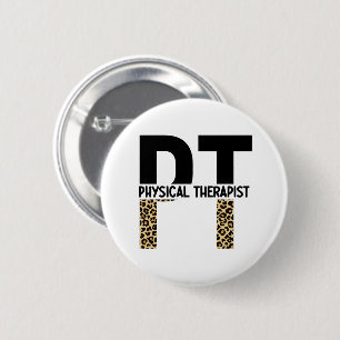 PT Fysieke Therapistische Cheetah Print PT Afstude Ronde Button 5,7 Cm