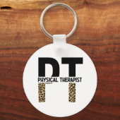 PT Fysieke Therapistische Cheetah Print PT Afstude Sleutelhanger (Voorkant)