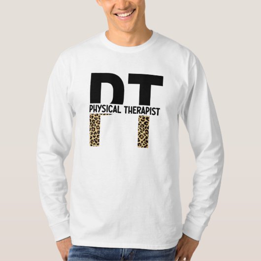 PT Fysieke Therapistische Cheetah Print PT Afstude T-shirt (Voorkant)