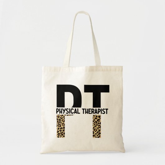 PT Fysieke Therapistische Cheetah Print PT Afstude Tote Bag (Voorkant)