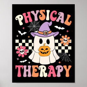 PT Fysiotherapie Halloween Retro Ghost PT Hallo Poster