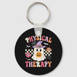 PT Fysiotherapie Halloween Retro Ghost PT Hallo Sleutelhanger