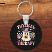 PT Fysiotherapie Halloween Retro Ghost PT Hallo Sleutelhanger (Voorkant)