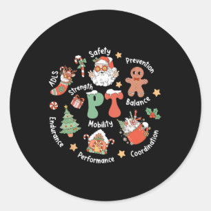 Pt Fysiotherapie Santa Squad Kerst Fysiotherapie Ronde Sticker