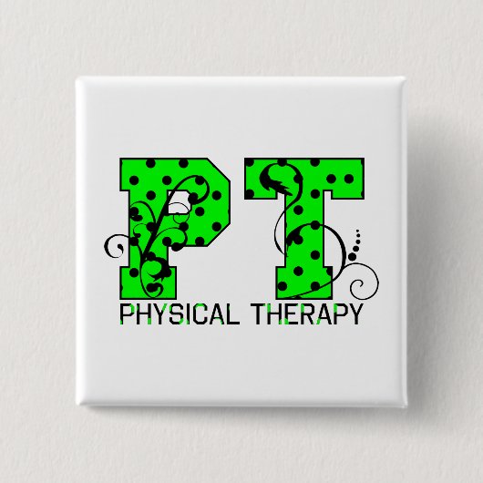 PT Groene en zwarte stippen Vierkante Button 5,1 Cm (Voorkant)