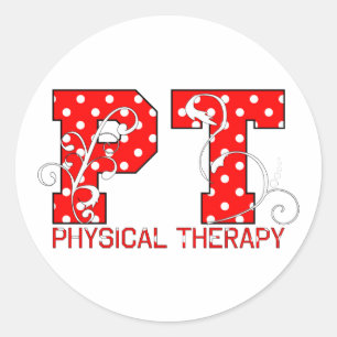 PT in rode en witte stippen Ronde Sticker