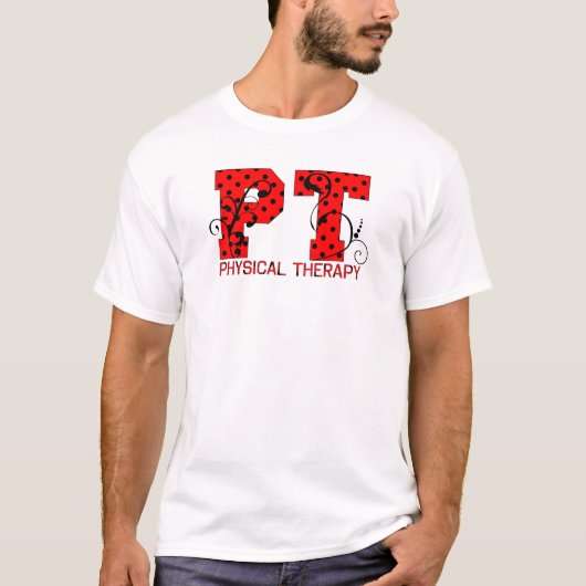 PT in rode en witte stippen T-shirt (Voorkant)