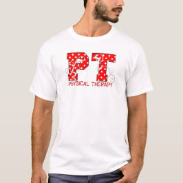 PT in rode en witte stippen T-shirt