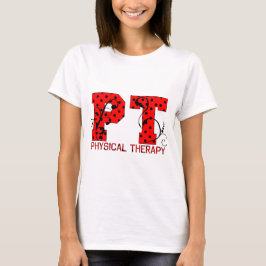 PT in rode en witte stippen T-shirt