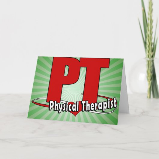 PT LOGO BIG RED Physical Therapist Feestdagen Kaart (Voorkant)