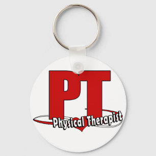PT LOGO BIG RED Physical Therapist Sleutelhanger
