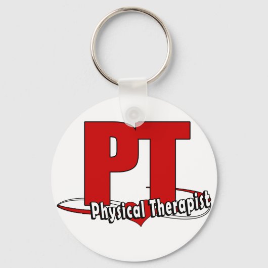 PT LOGO BIG RED Physical Therapist Sleutelhanger (Voorkant)