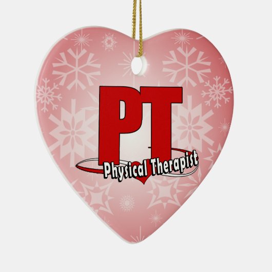 PT LOGO BIG REDP hysical Therapist Keramisch Ornament (Rechts)