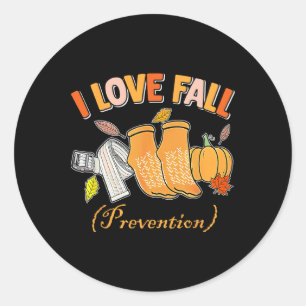 Pt Nurse Herfst Ik hou van Herfst Prevention Herfs Ronde Sticker