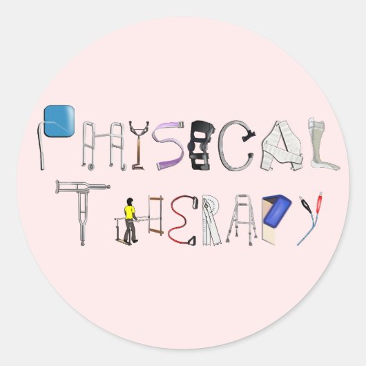 PT op het werk Ronde Sticker (Voorkant)