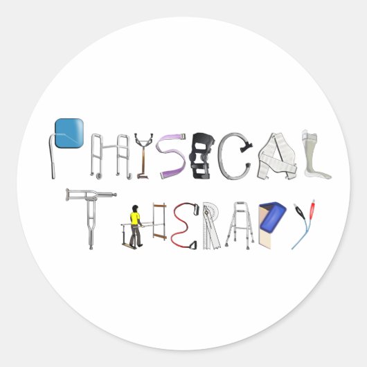 PT op het werk Ronde Sticker (Voorkant)