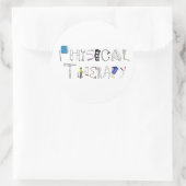 PT op het werk Ronde Sticker (Tas)