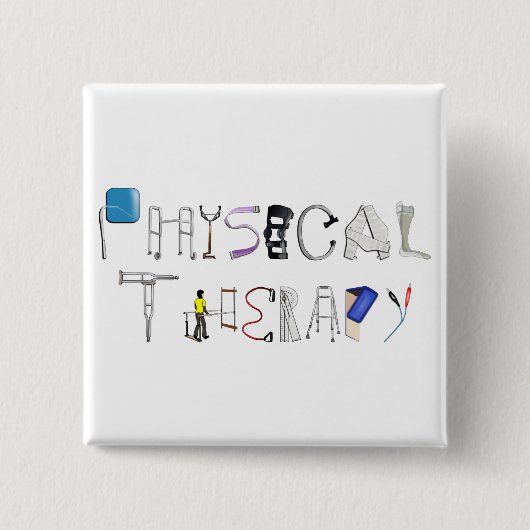 PT op het werk Vierkante Button 5,1 Cm (Voorkant)