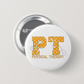 pt oranje witte poolpunts ronde button 5,7 cm (Voorkant /achterkant)