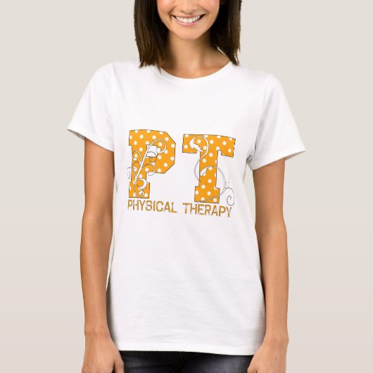 pt oranje witte poolpunts t-shirt (Voorkant)