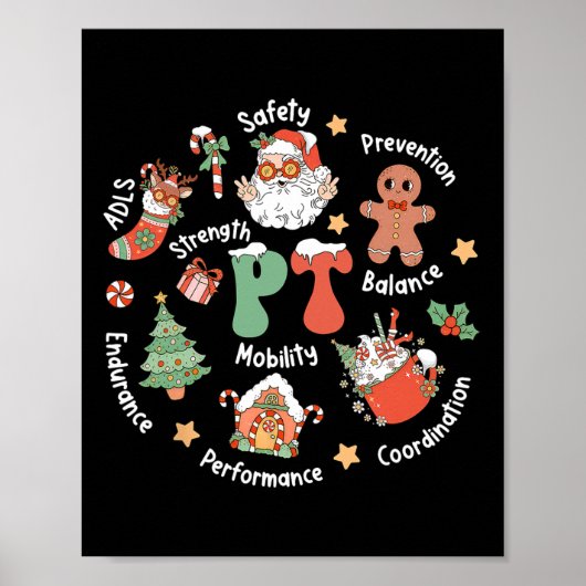 Pt Physical Therapy Santa Squad Christmas Physical Poster (Voorkant)