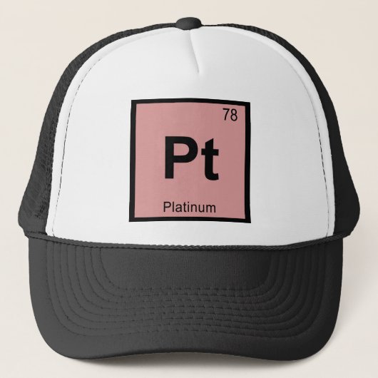 Pt - Platinum Chemistry Periodic Table Symbol Trucker Pet (Voorkant)