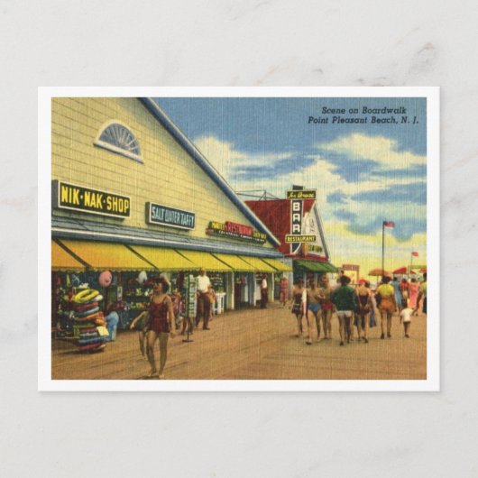 Pt Pleasant Beach Boardwalk jaren 1950 Briefkaart (Voorkant)