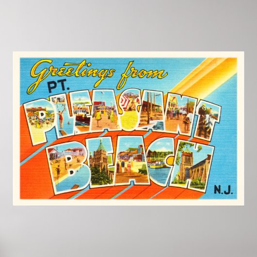 Pt Pleasant Beach New Jersey NJ  Briefkaart- Poster (Voorkant)