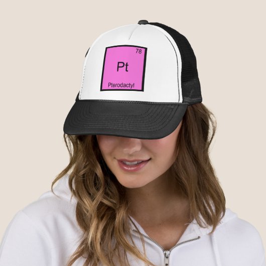 Pt - Pterodactyl Grappig Chemie Elementsymbool Trucker Pet (In situ)