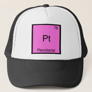 Pt - Pterodactyl Grappig Chemie Elementsymbool Trucker Pet