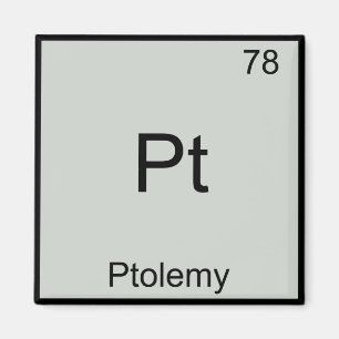 Pt - Ptolemy Funny Chemistry Element Symbol T-shir Magneet