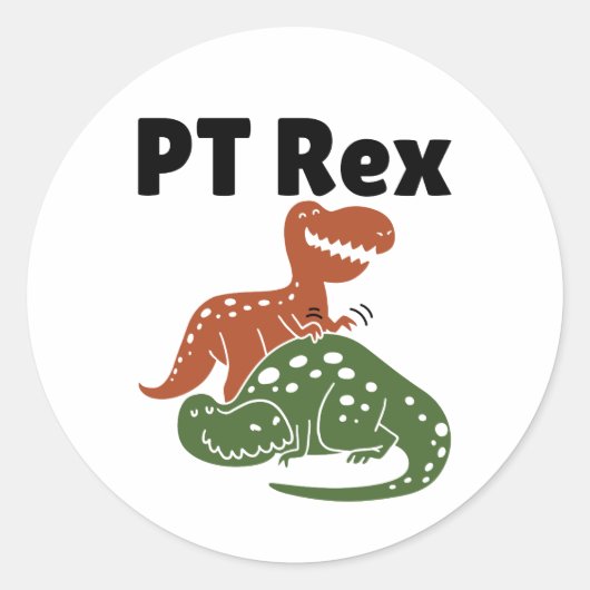 PT Rex Fysieke Therapie Ronde Sticker (Voorkant)