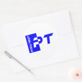 pt royal blue ronde sticker (Envelop)