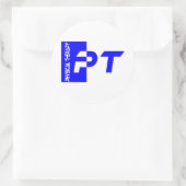 pt royal blue ronde sticker (Tas)