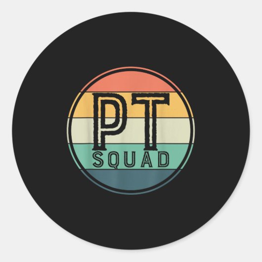 Pt Squad Retro Fysiotherapie Ronde Sticker (Voorkant)