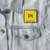 Pt - Standaard Tijd Chemisch Elementsymbool PST Te Vierkante Button 5,1 Cm (In situ)