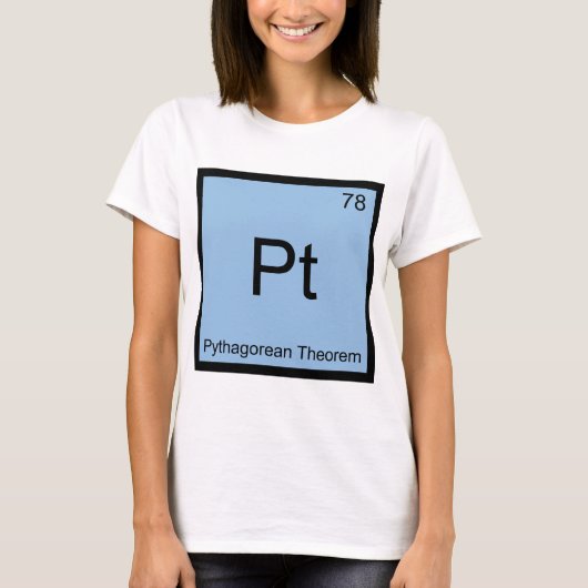 Pt - Stelling van Pythagoras Scheikunde Elementsym T-shirt (Voorkant)